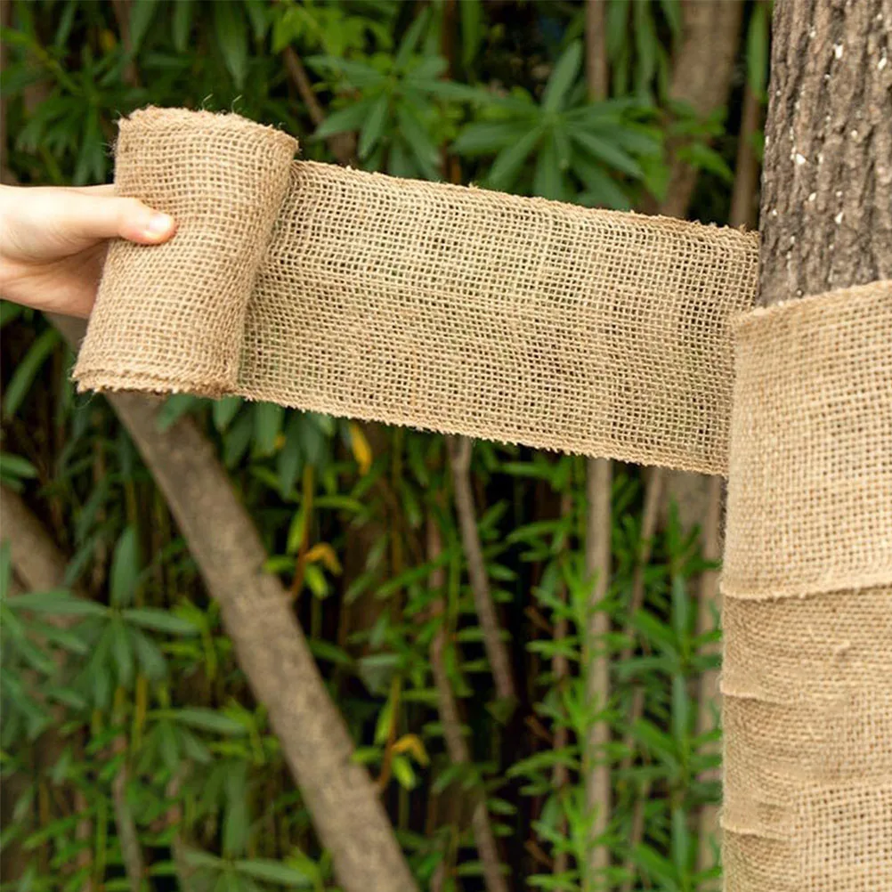 

20cm X 5m Burlap Tree Trunk Protector Wrap Winter Frost Protection Sun Shield Bark Bandage Burlap Tree Protector Wraps