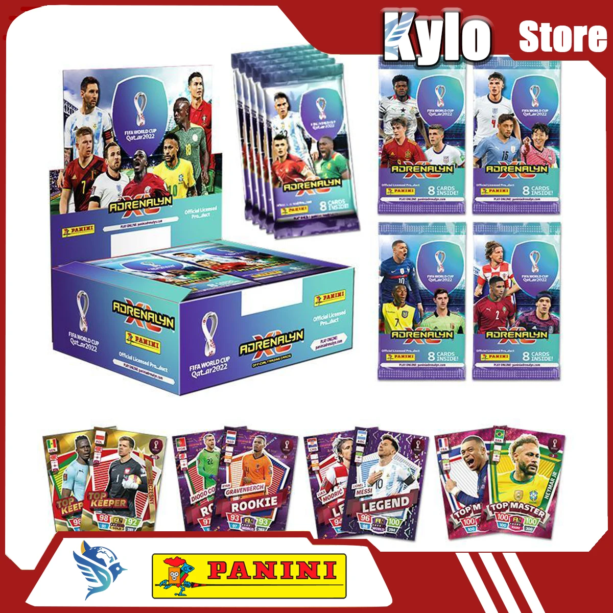 Panini Cards Voetbal Ster Kaart Box Qatar World Cup Voetbal Ster Collectie Messi Ronaldo Voetballer Limited Fan Cards Box Set