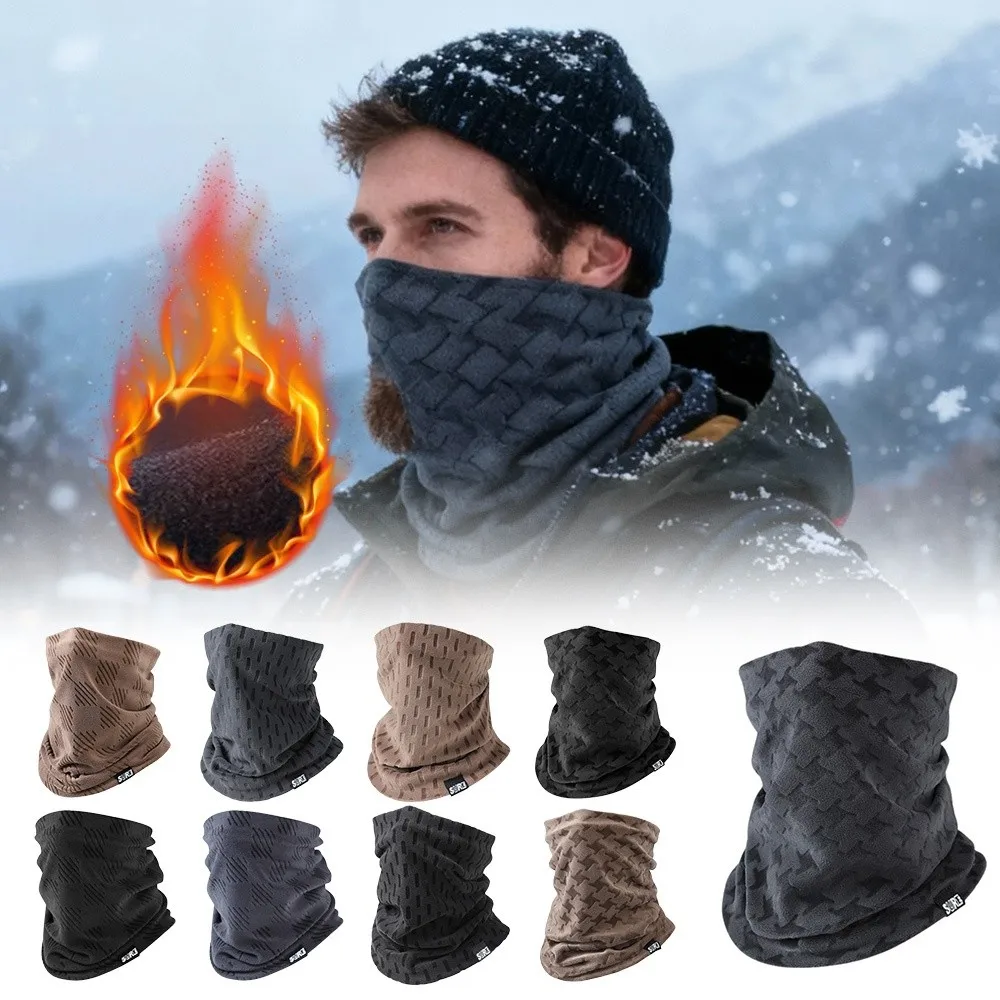 

Модный флисовый зимний шейный шарф, толстая ветрозащитная полнолицевая маска, сплошной цвет, мягкие гетры для шеи, уличные