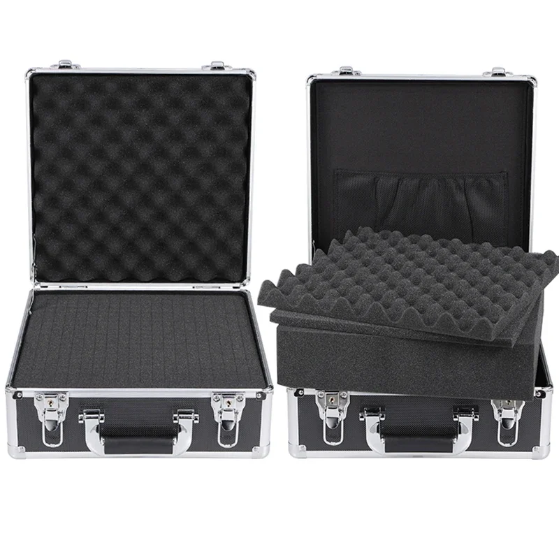 Aluminum Tool Case Suitcase Digital Lens Moistureproof Box Impact Resistant Toolbox Equipment SLR Camera Box With Pre-cut Foam