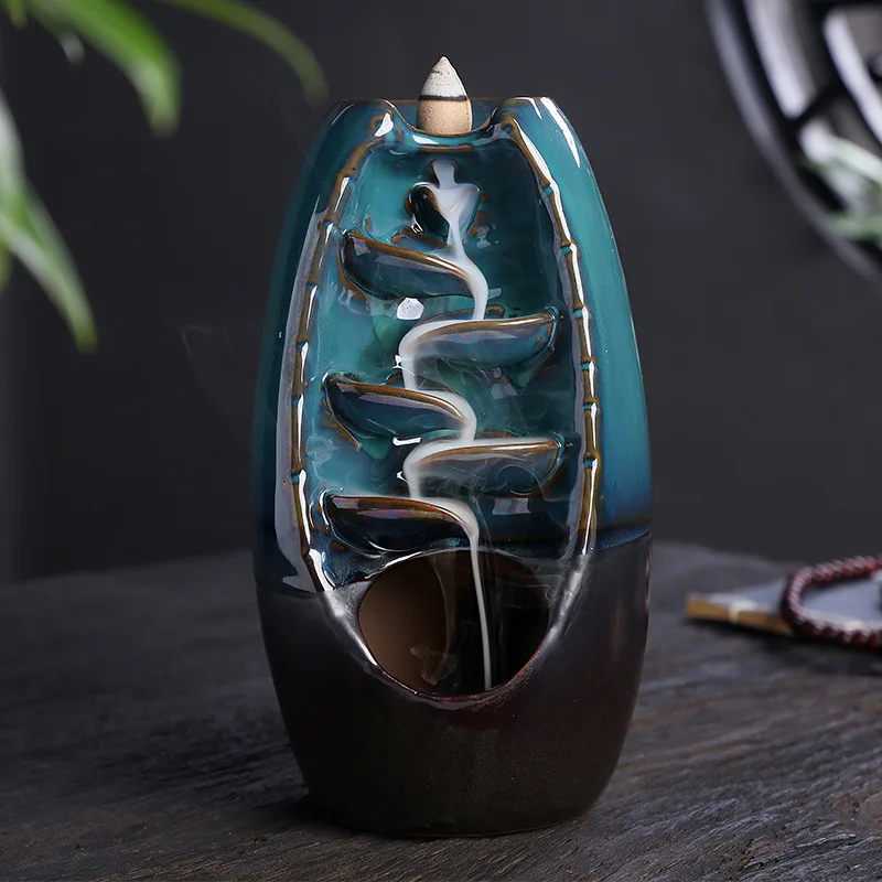 Ceramic Reverse Flow Incense Burner, Left and Right, Reverse Flow Smoke Delivery, Anti Slip Pad, Large, Medium, Small