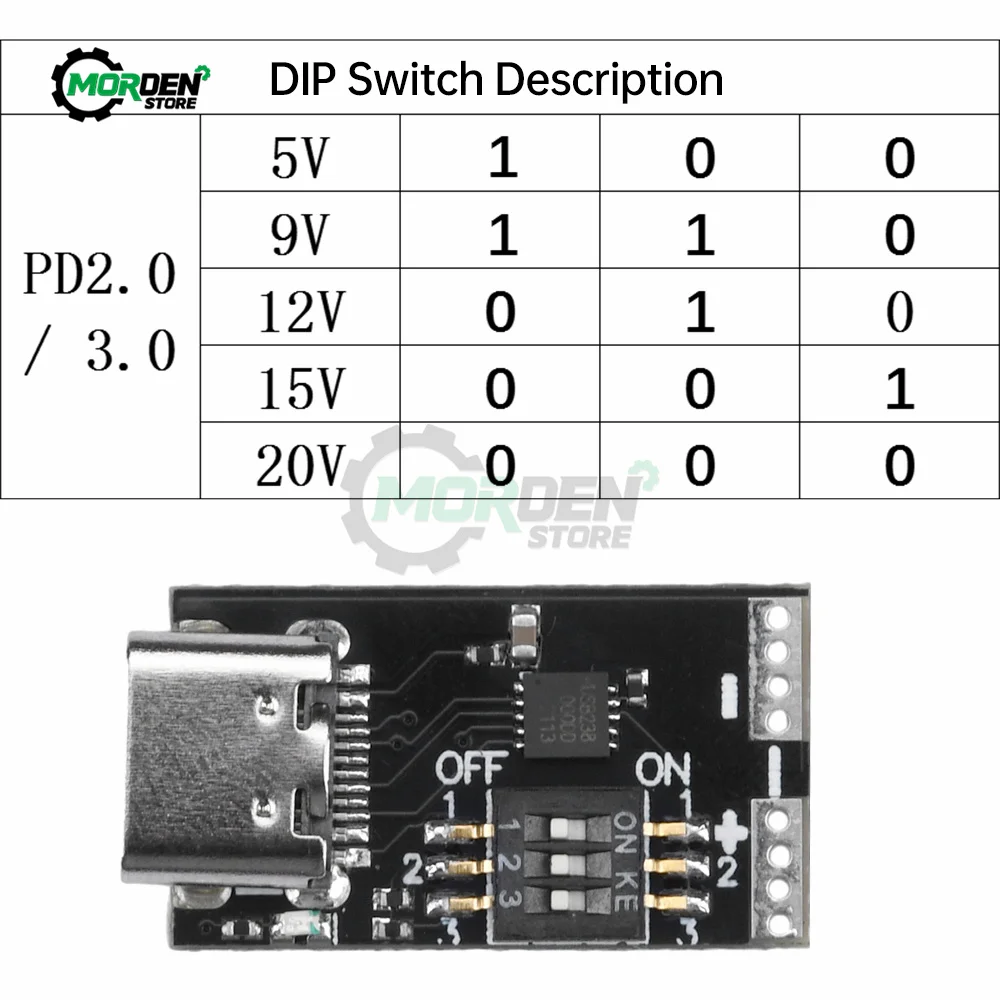 PD2.0 3.0 TYPE-C płytka wabika 5A 100W USB moduł Boost PD/QC4 typu C wyzwalacz sondowania