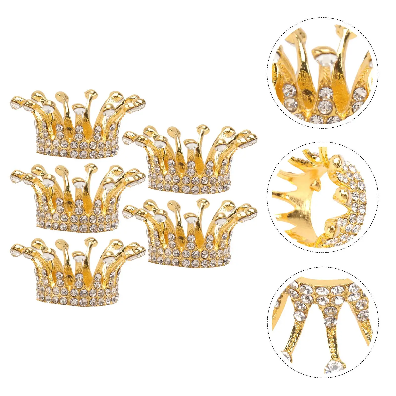 

Набор из 5 подставок для маникюрных инструментов в форме короны с жемчугом, премиум-класс, из сплава, с элегантным дизайном в виде короны, держатель для кистей и полировочных инструментов