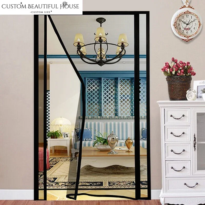

Size Can Be Customized，Automatic Closing, Magnetic Mesh Screen Door Mosquito Net, Anti Fly Insect Door Mesh, Open From Side 2