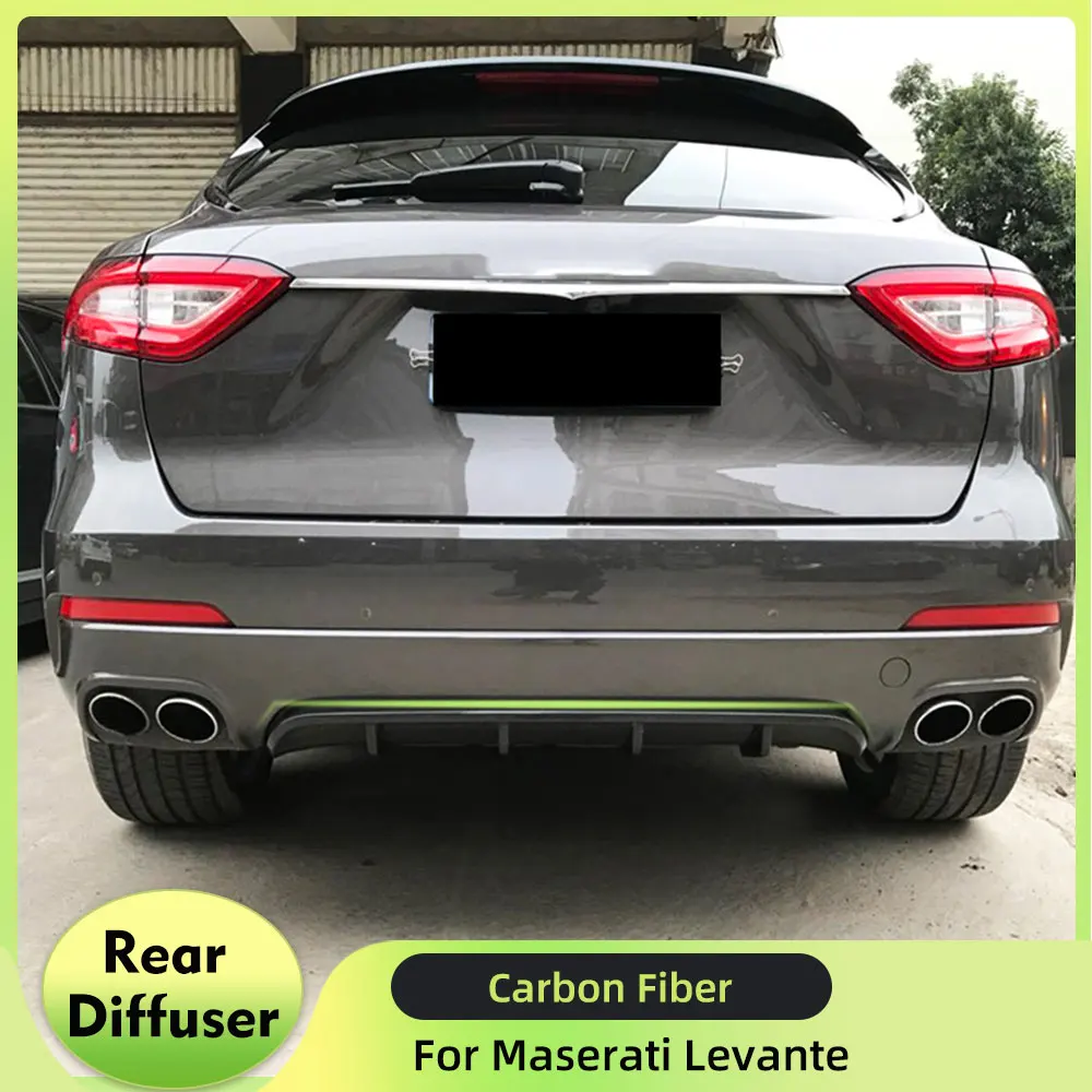 

Carbon Fiber Rear Bumper Exhaust Diffuser Lip For Maserati Levante S Sport Base Sport Utility 4 Door 2016-2018 FRP Rear Diffuser