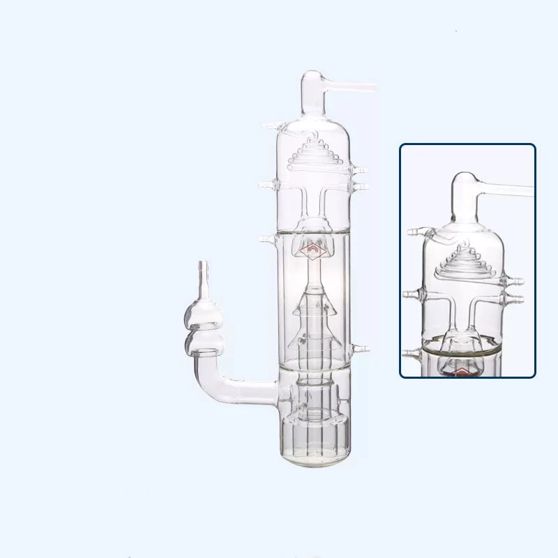 Hoogvacuümverspreidingspomp, viertraps olieverspreidingspomp, laboratoriumglaswerk, borosilicaatglas