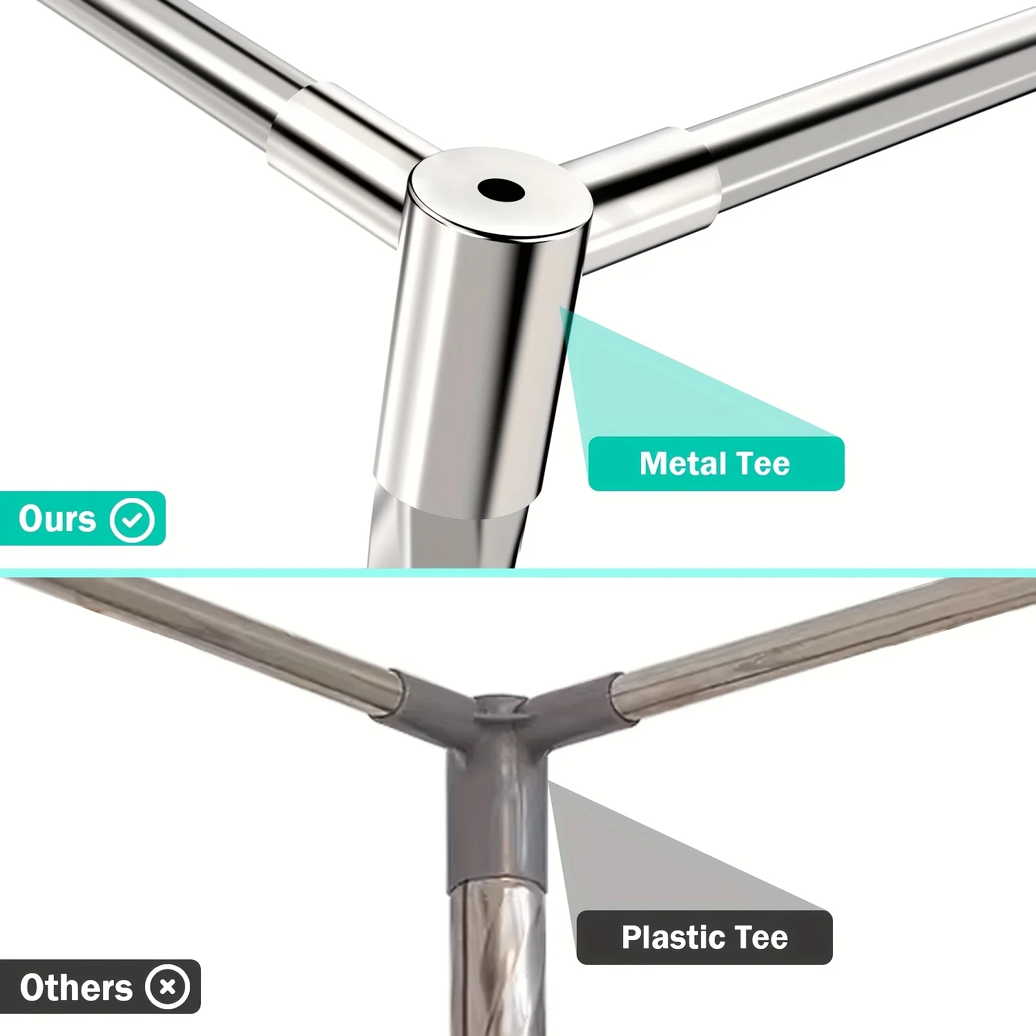 MARIIS Stainless Steel Canopy Bed Frame Queen Size, Bed Post Poles Bed Canopy Frame, Thickened Bed Frame Bracket for Metal Bed Wood Bed Mosquito Curtains Bedroom Decor view 6