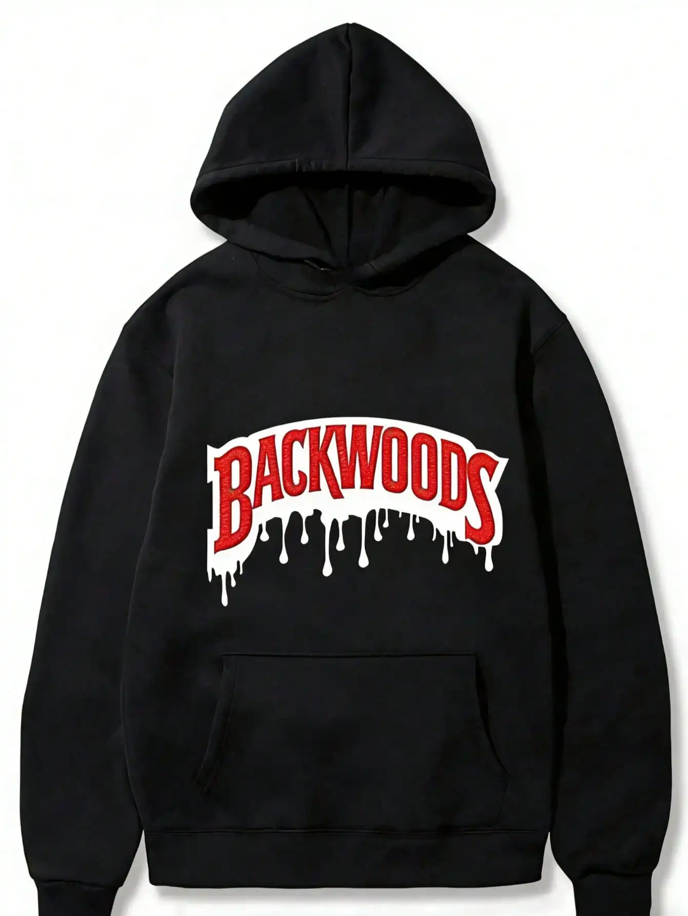 1pc Men'S Casual Hoodie With Geometric Backwoods Print - Knit Fabric, Medium Stretch, Hooded Collar, Weekend Casual Top For Fall/Winter, Multi-Use Gift For Halloween & Christmas