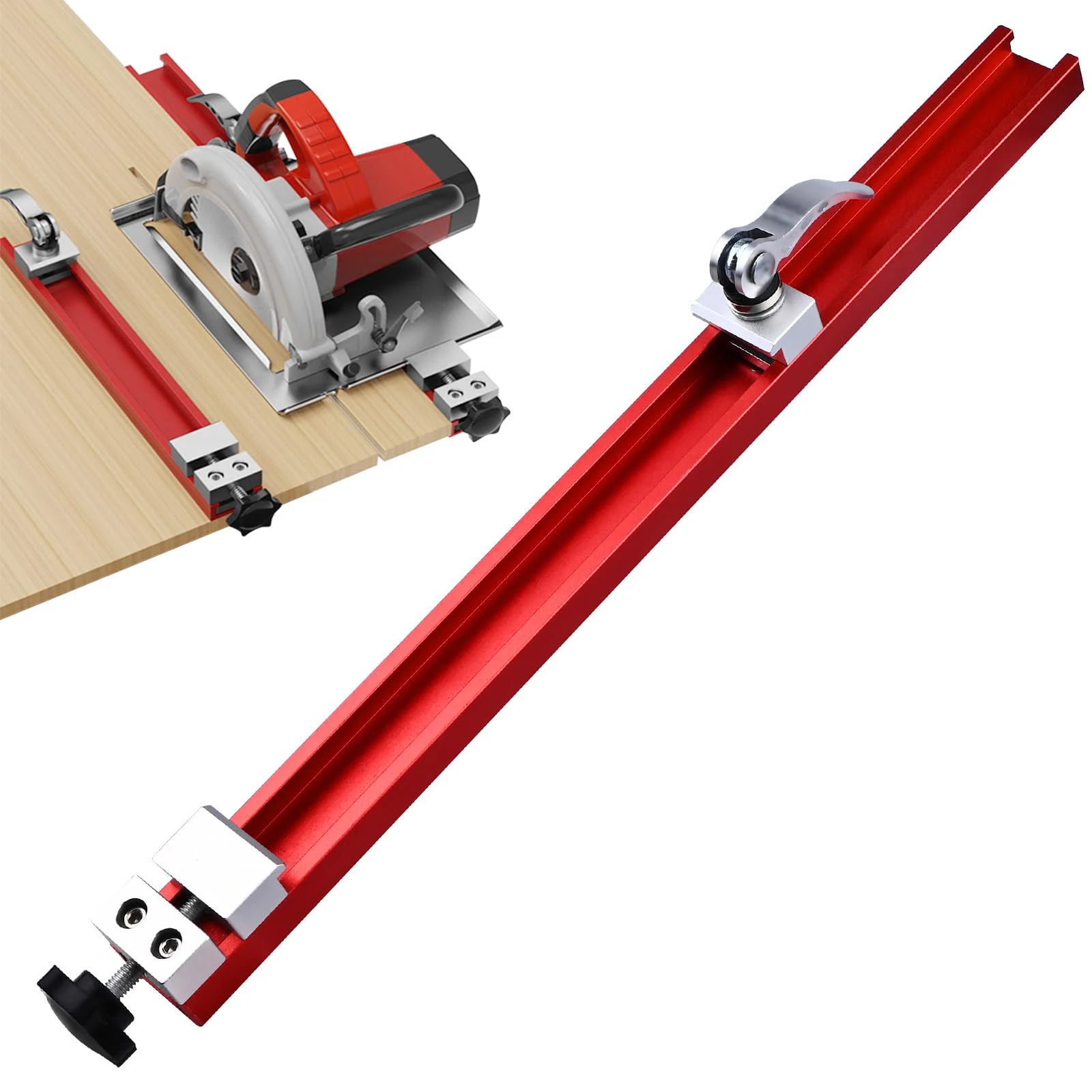 1Pcs Precision Aluminum Alloy Circular Saw Guide Rail Adjustable Cutting Machine Base for Woodworking Precision Cutting Tool