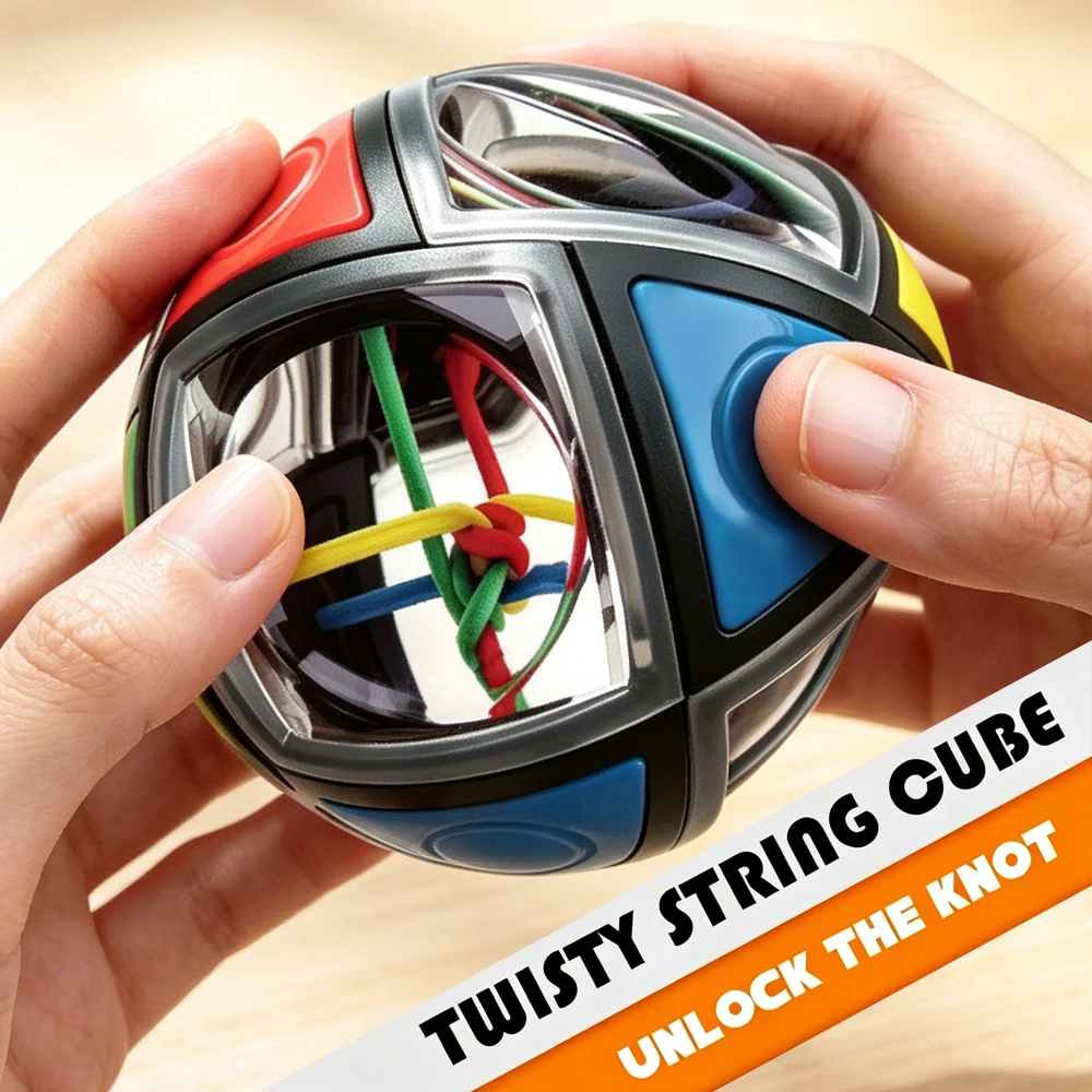 Twisty String Cube, String Puzzle, Unlocking Puzzle, Magic Cube Ball, Collectible Souvenirs, Party Event Gifts, Perfect Holiday
