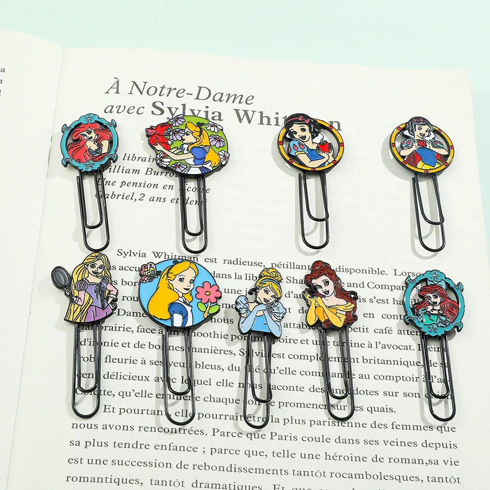 

Disney Princess Paperclip Bookmarks Metal Bookmarks Cartoon Fans Collectible Gifts Reading Marker School Supplies For Book Lover