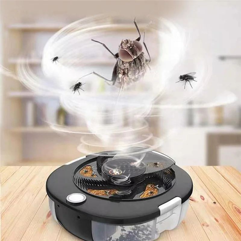 B47B-เครื่องดักแมลงวันไฟฟ้าในครัวเรือนพร้อมเหยื่อเครื่องจับยุงอัตโนมัติ USB Fly Catcher สําหรับ Home Kitchen Garden