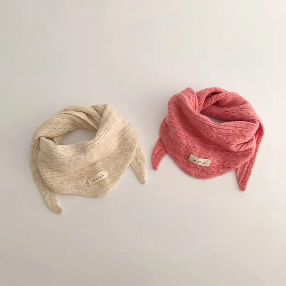 Classic Twist pattern Knitted Wool Scarf Solid Color Keep Warm Triangular Scarf Soft Windproof Winter Warm Scarf Boy Girl