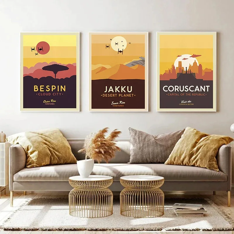 

Retro art living room decorative painting landscape aisle high definition aesthetic canvas painting