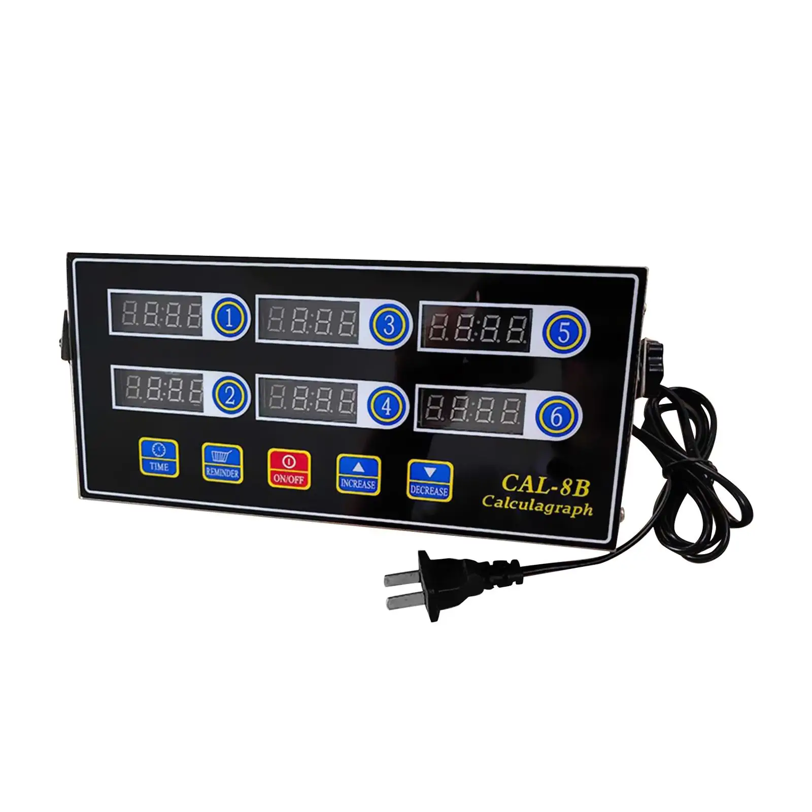 6 Channels Commercial Kitchen Timer LED Display Screen Baking Clock for Home