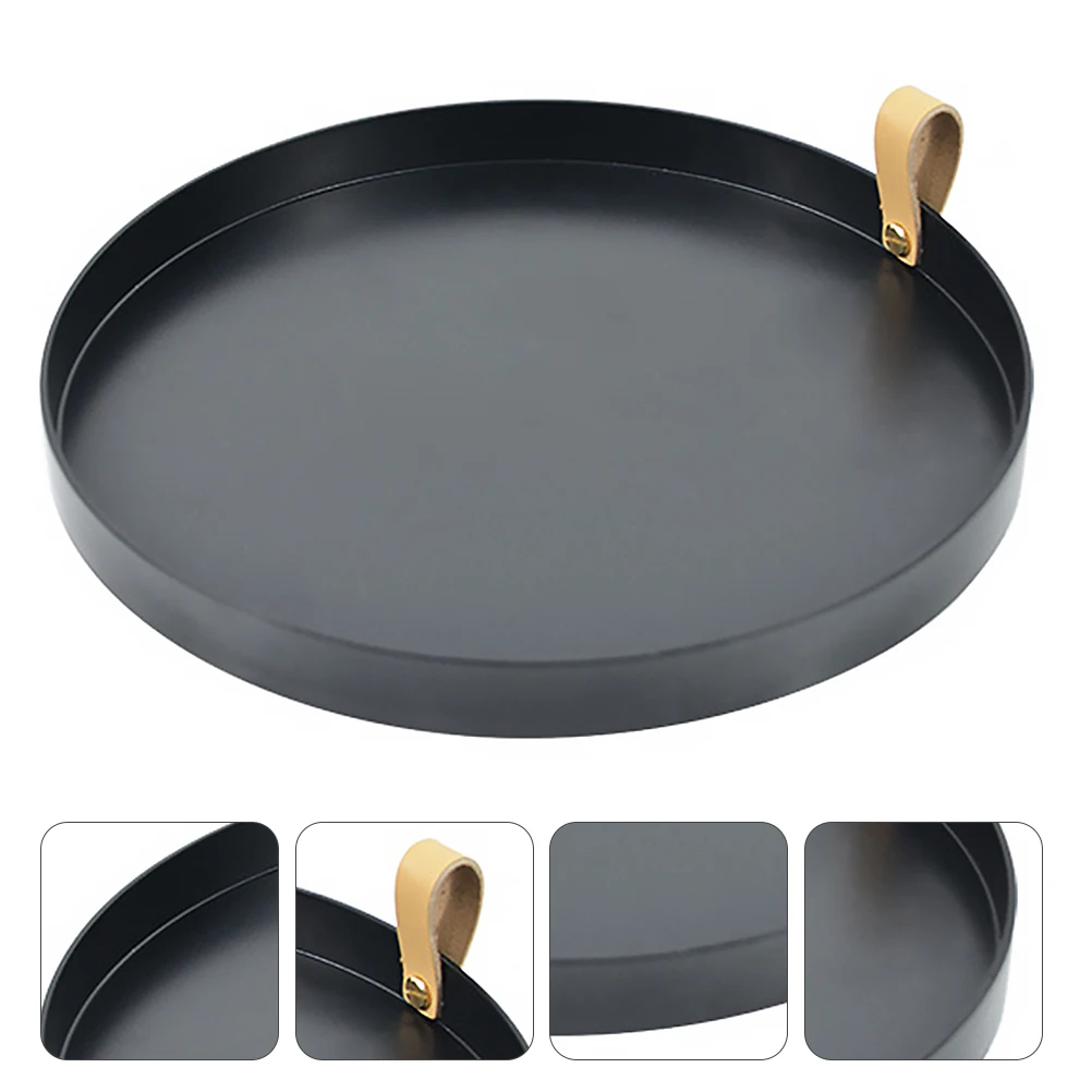 

1pc Storage Tray Organizer Round Desktop Trays for Small Items Bedroom Living Room Household Storage Container