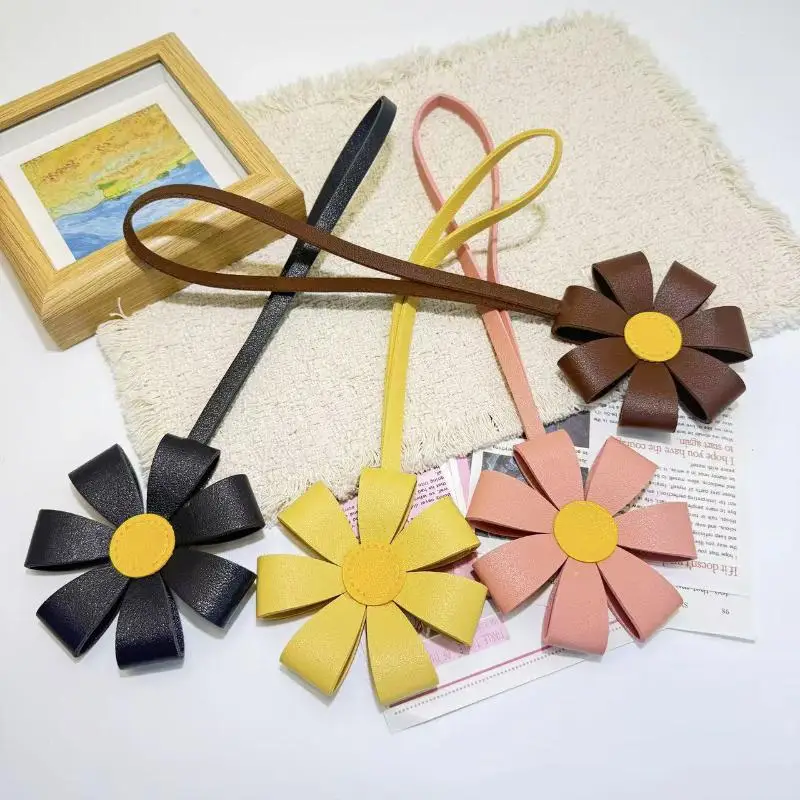 Leather Flower Bag Charms Boho Style Multi Color Choice for Decorating Handbags Keys Purses Decor Festival Gift