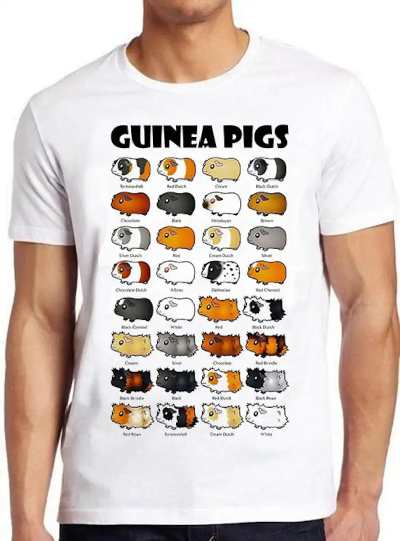 

Breeds Name List Types Of Guinea Pigs Funny Meme Unisex Cult Gift Tee T Shirt 1387