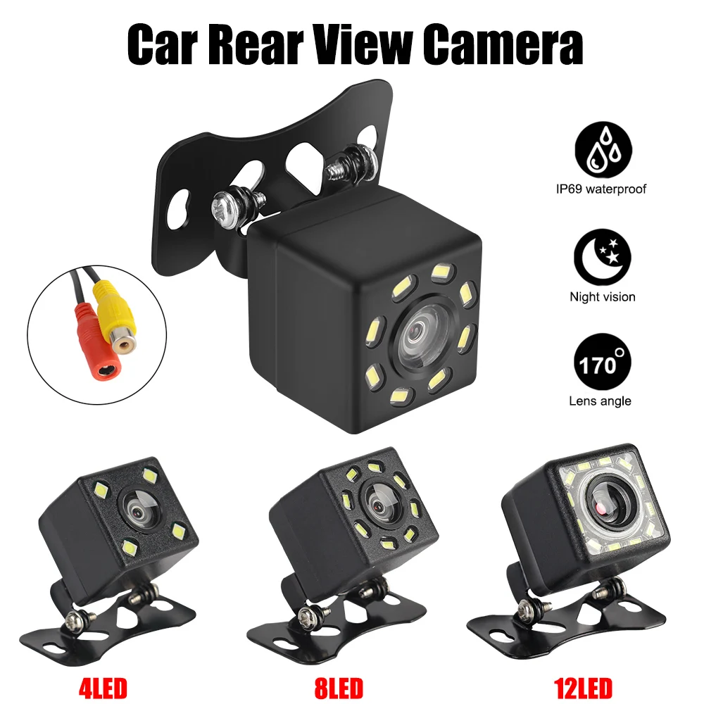 LED Night Vision 170° Wide Angle Waterproof Lens Fisheye Car Rear View Camera Auto Accessories Backup Parking Reverse Camera