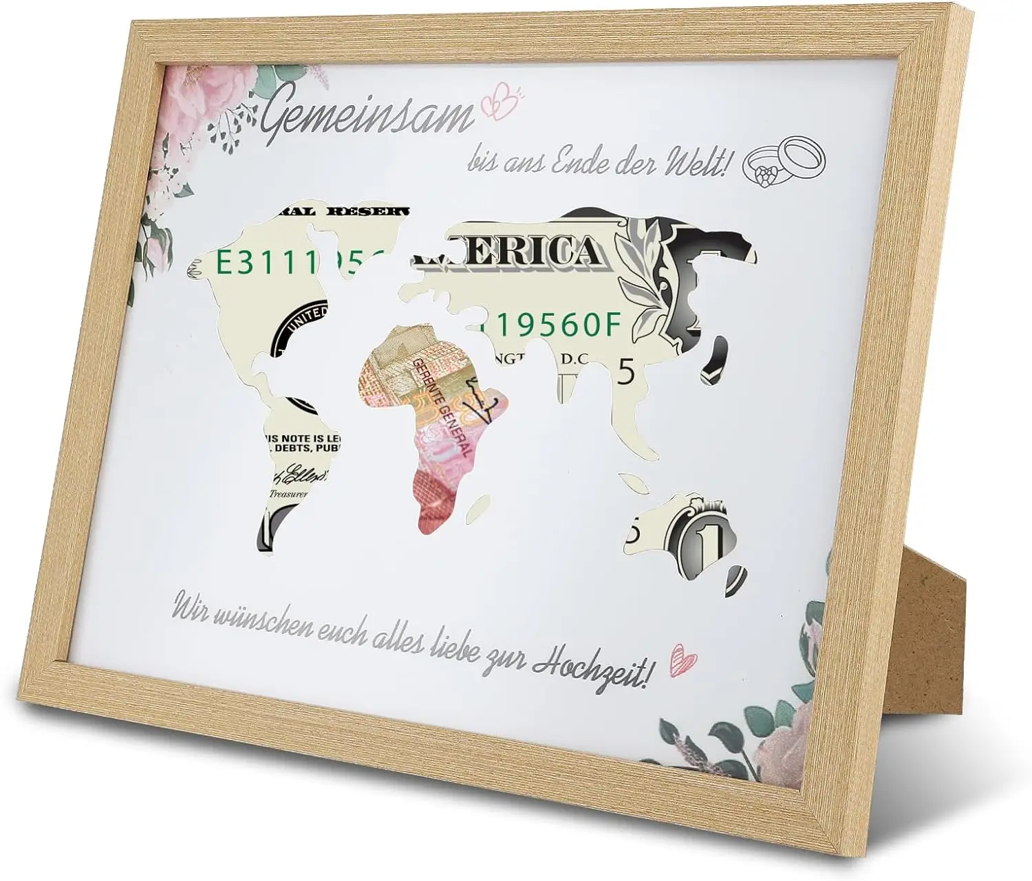 Newlyweds wedding gift money world map money gift wedding gift money bride and groom personalized wedding gift, 31.5*23 cm