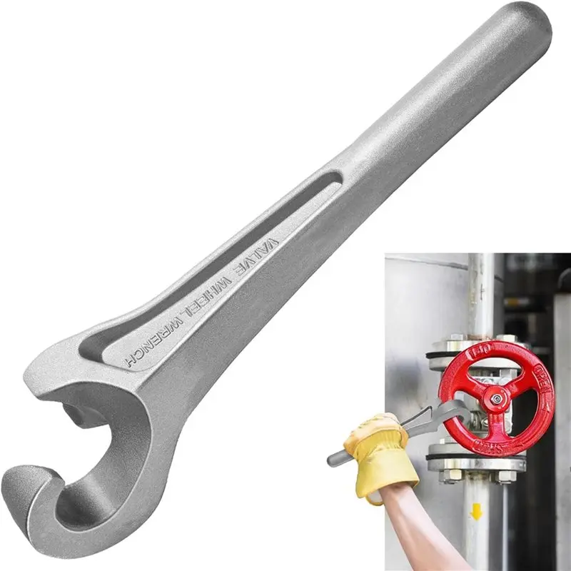 AS63-2Pcs 1-3/8In Single Ended Valve Wheel Wrench Aluminum Hand Valve Wheels Wrench 13-5/8In Valve Opening Closing Tool Guard