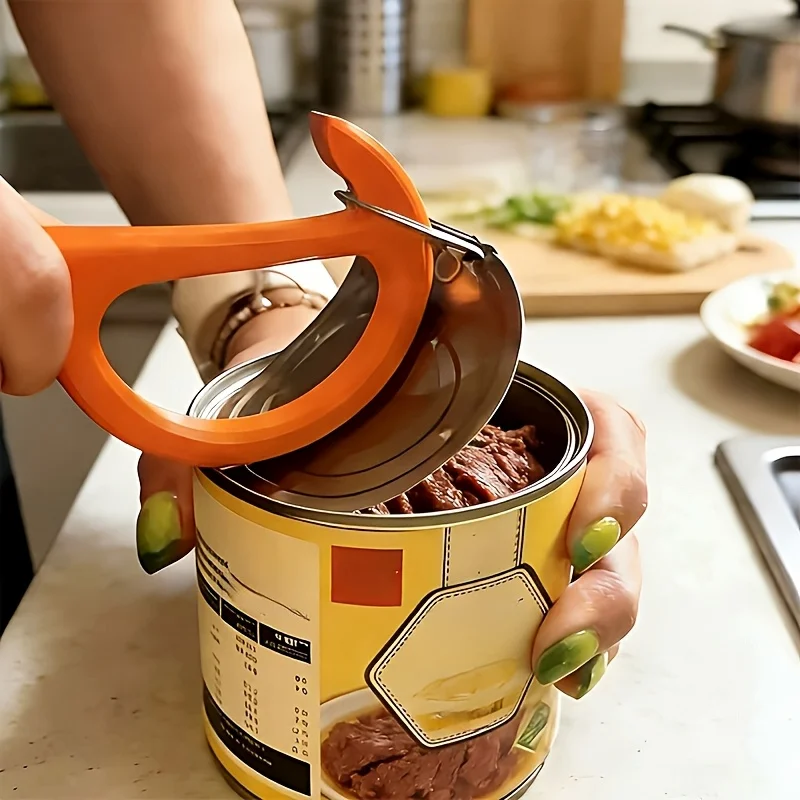 Durable Plastic Can Opener - Ergonomic Easy-Grip Design, Non-Slip and Portable, Suitable for Camping, Picnic, Barbecue, College