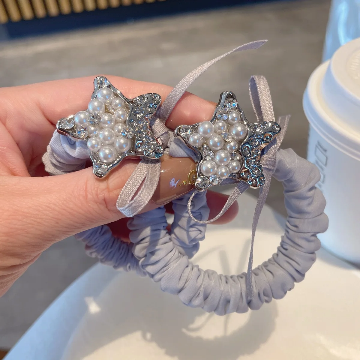 

Women's Hair Scrunchies Star Pearl Rhinestone Fashionable Trend Headwear Sweet Versatile Exquisite High Quality Hair Accessories
