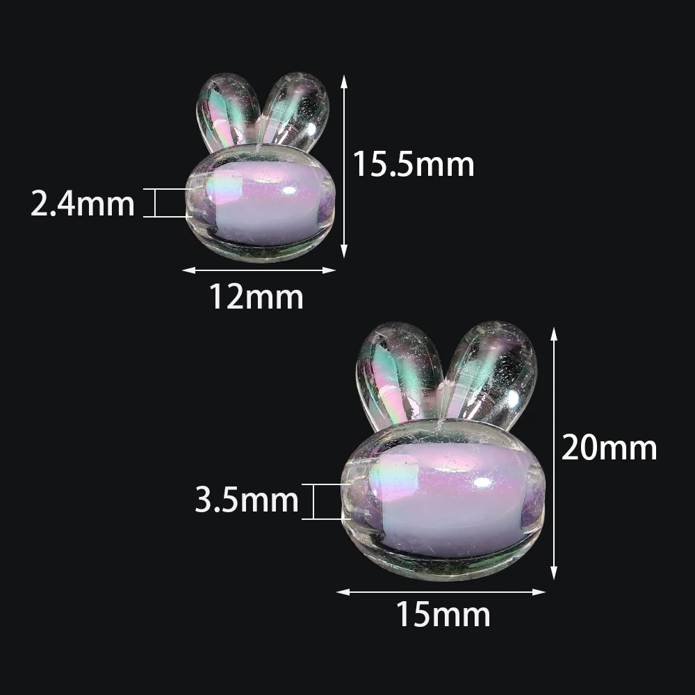 20-50pcs Rabbit Head Acrylic Beads Cute Candy Color  Loose Spacer Beads For DIY Jewelry Making Bracelet Necklace Phone Key Chain