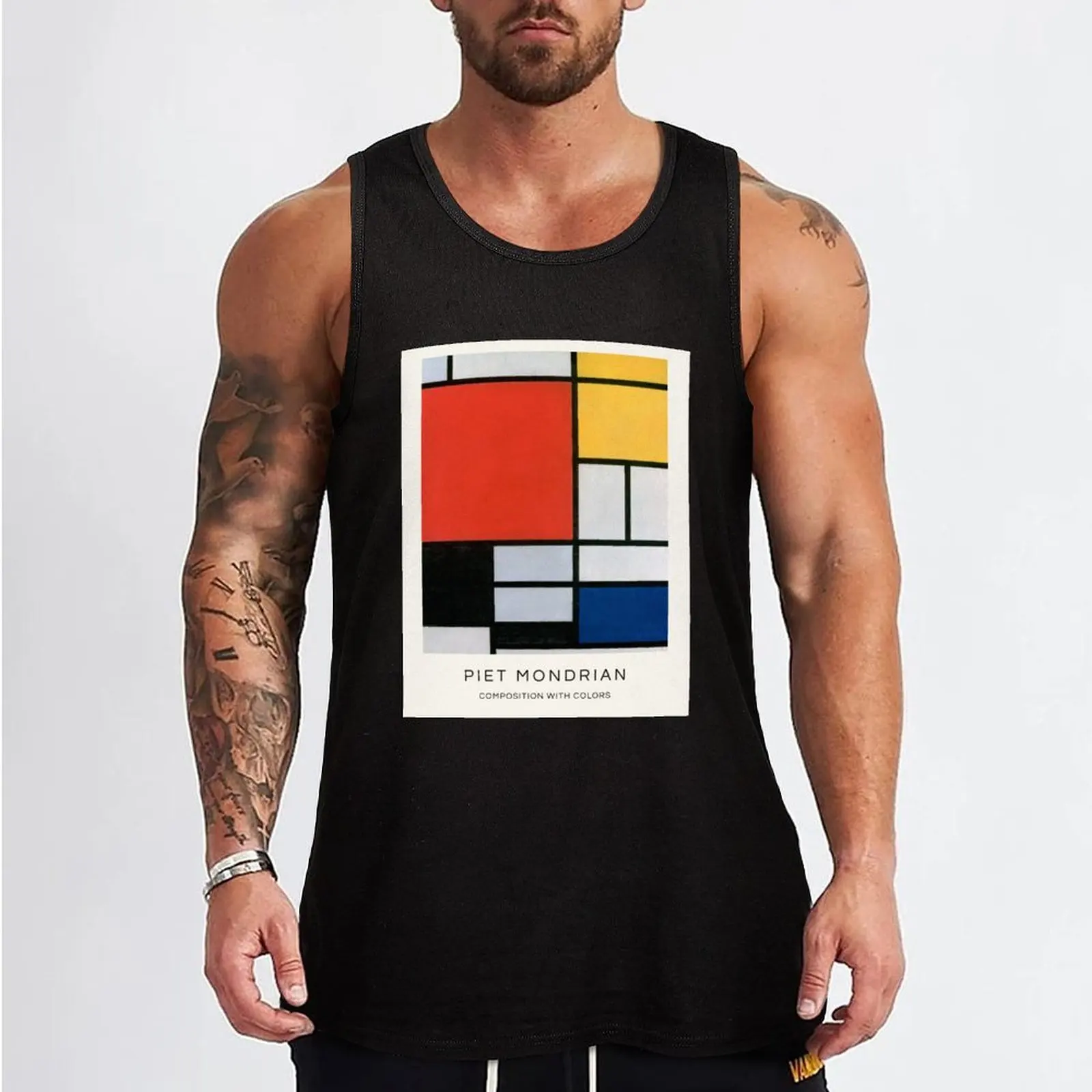 Color Composition by Piet Mondrian Tank Top sleeveless gym shirts male Clothing vest for men