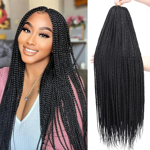 1-8 paquetes de trenzas en caja de ganchillo, 144 hebras, trenzas en caja de diosa, pelo de ganchillo, pelo sintético preenrollado para mujeres negras
