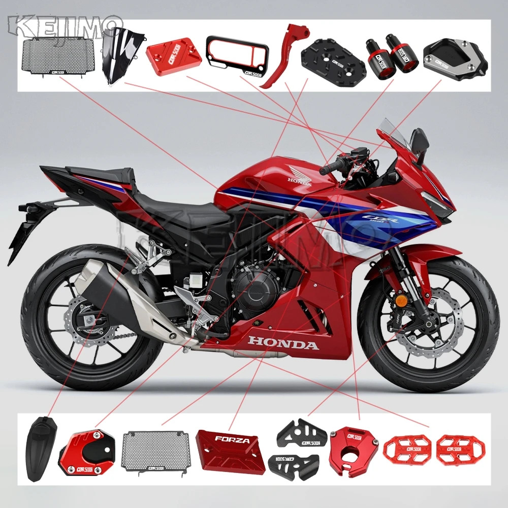

Motorcycle Accessories CBR500R two finger clutch lever For Honda CBR500R 2018-2021 2022 2023 2024 2025 2026 Rear set foot pegs