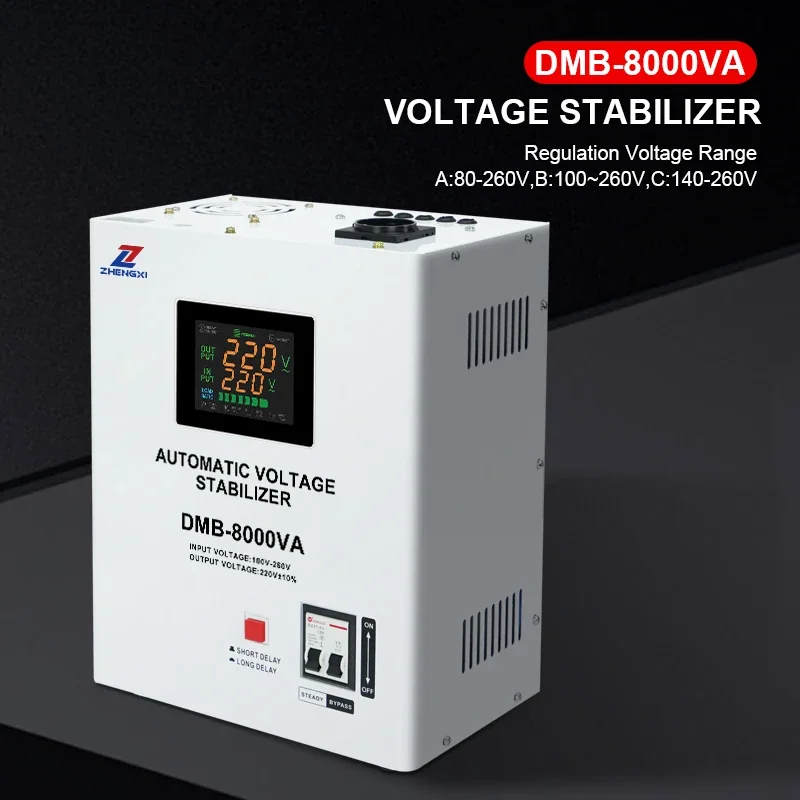 Regulador de voltaje monofásico 5KVA 10KVA Estabilizador de voltaje automático para uso doméstico Regulador de voltaje automático