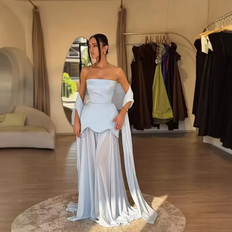Customized Off-shoulder Dresses Woman Elegant Prom Dresses  Wedding Party Dress Female Sexy Slim Banquet Party Sleeveless Dress