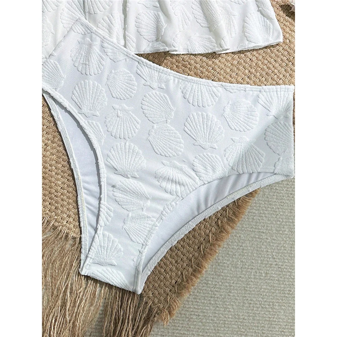 XS - L 2026 V-Ausschnitt, Rüschen, hoch geschnittene Taille, Bikini, Damen-Badeanzug, zweiteiliges Bikini-Set, Badebekleidung, Badeanzug, V6750 – Detail 7