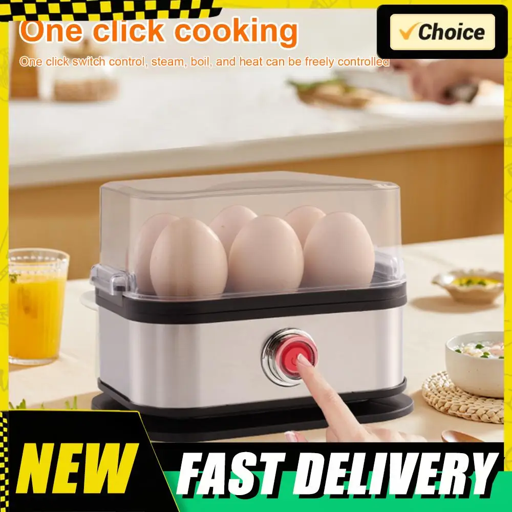 

Electric Egg Cooker Vegetable Steamer w/ Auto Shut-Off Food Steamer 6-Egg Capacity Egg Poacher Stainless Steel Rapid Egg Cooker