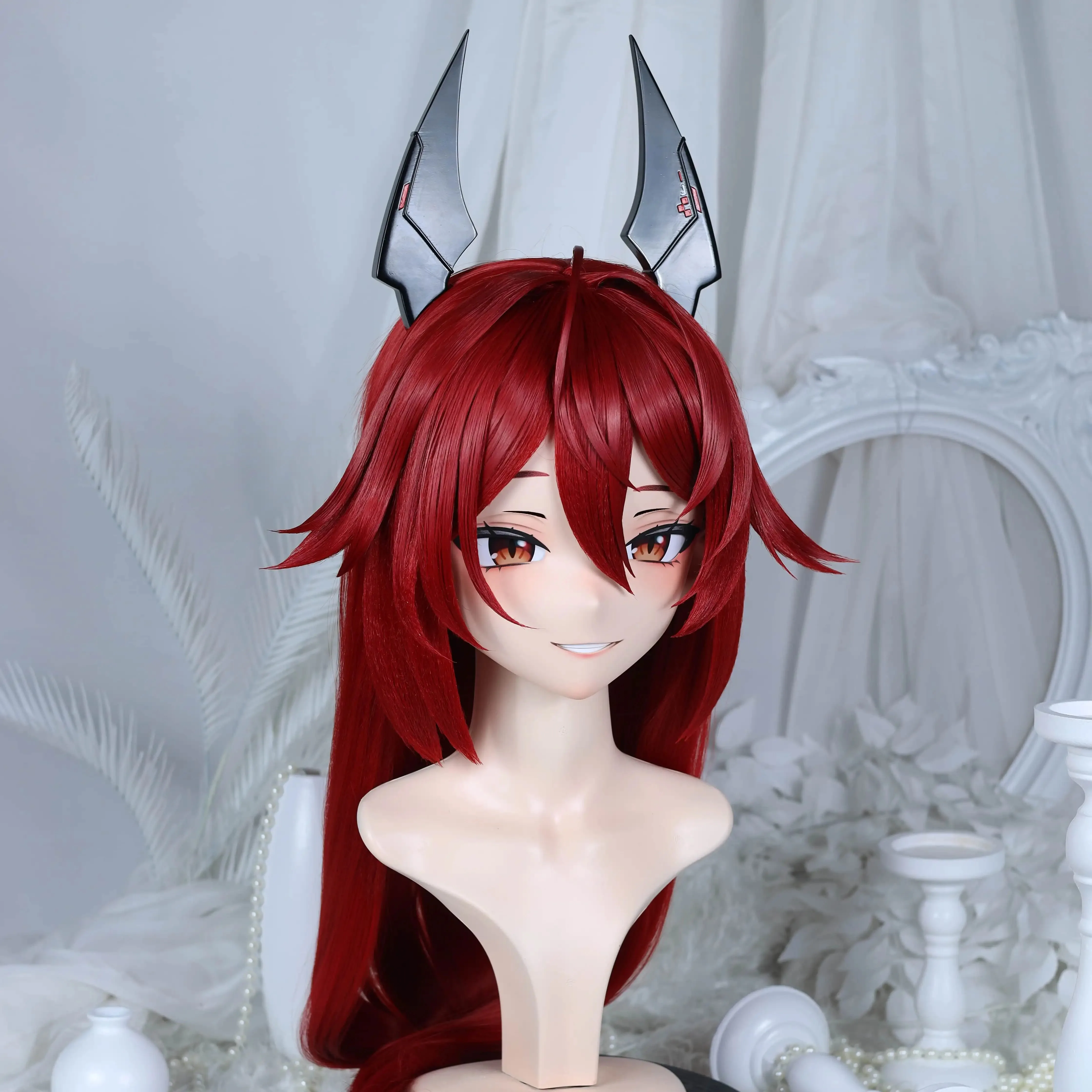 Kigurumi Little Red Riding Hood NFD Full Headband Lock Cosplay Headshell Props Costume Anime Game