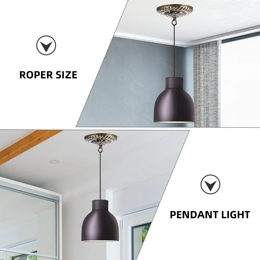 

2Pcs Ceiling Light Plate with Hook Vintage Chandelier Canopy Cover Decorative Pendant Lamp Fixture Parts Metal for Living Room