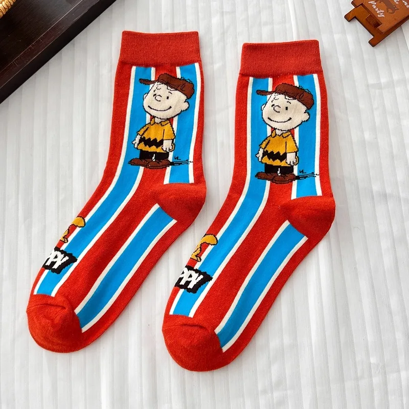 5 Pairs Cute Cartoon Snoopy Ankle Socks Unisex All Season Casual Soft Breathable Mid Calf Cotton Socks For Women Man Daily Wear view 2