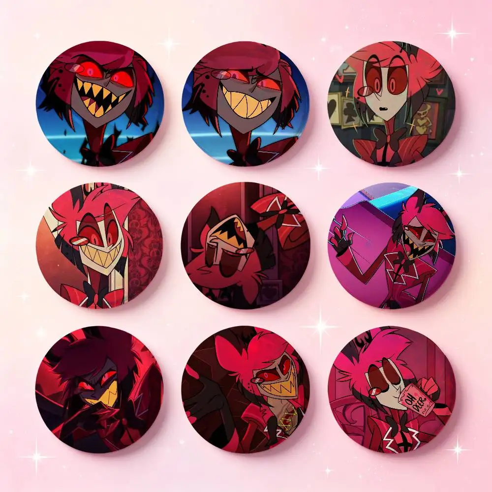 Alastor Anime Character Badges Button Round Creative Pin Brooch Badge Bag Decor Accessories Fans Collect Friends Gifts