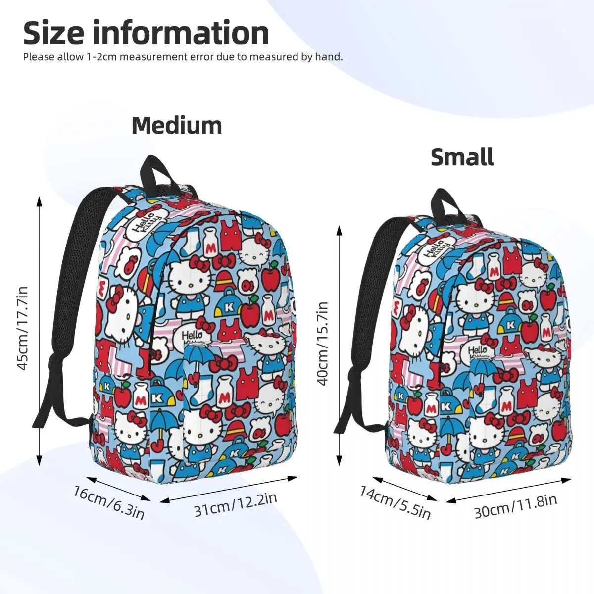 Cartoon Cute Hello Kitty Backpack for Men Women Fashion High School Hiking Travel Daypack HelloKitty College Shoulder Bag Gift