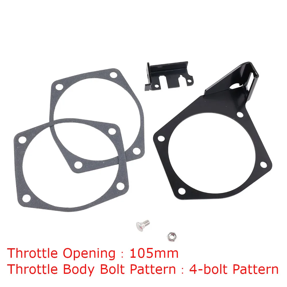 

Throttle Body Parts Throttle Body Cable Bracket For LSX LS LS1 LS3 LS6 LS7 4 Bolts Intake 92mm-102mm Black Steel