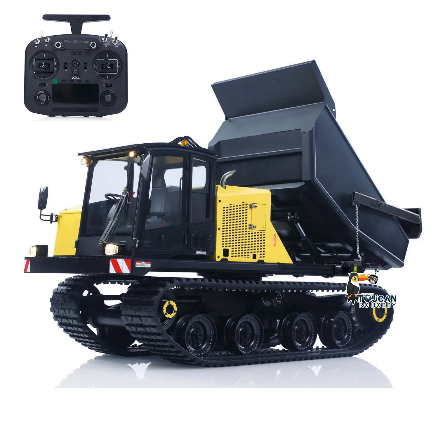 1/14 T14R Verbeterde Super Kikker Panter Afstandsbediening Hydraulische Crawler Dumper RC Metalen Rupskipper Frsky X14 Radio Auto's