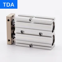 TDA10/16/20/25/32mm diámetro 10/20/30/40/50/60/70/75/80/100/125/150mm carrera aleación de aluminio pistón de cilindro neumático de aire