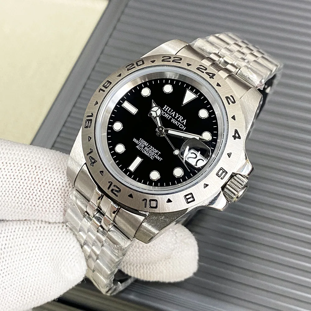 Stainless Steel Case Strap For 39MM Man\'s Fully Automatic Mechanical Watch Luxury Diving Waterproof Watch NH35 Movement