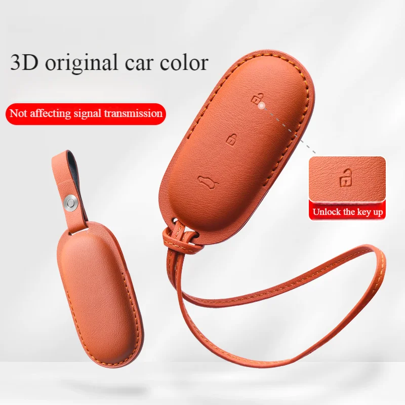 Leather Car Key Case for 2022 2023 2024 Li Lixiang L9 L8 L7 Leading Ideal Smart Key Case Protection Cover Accessories
