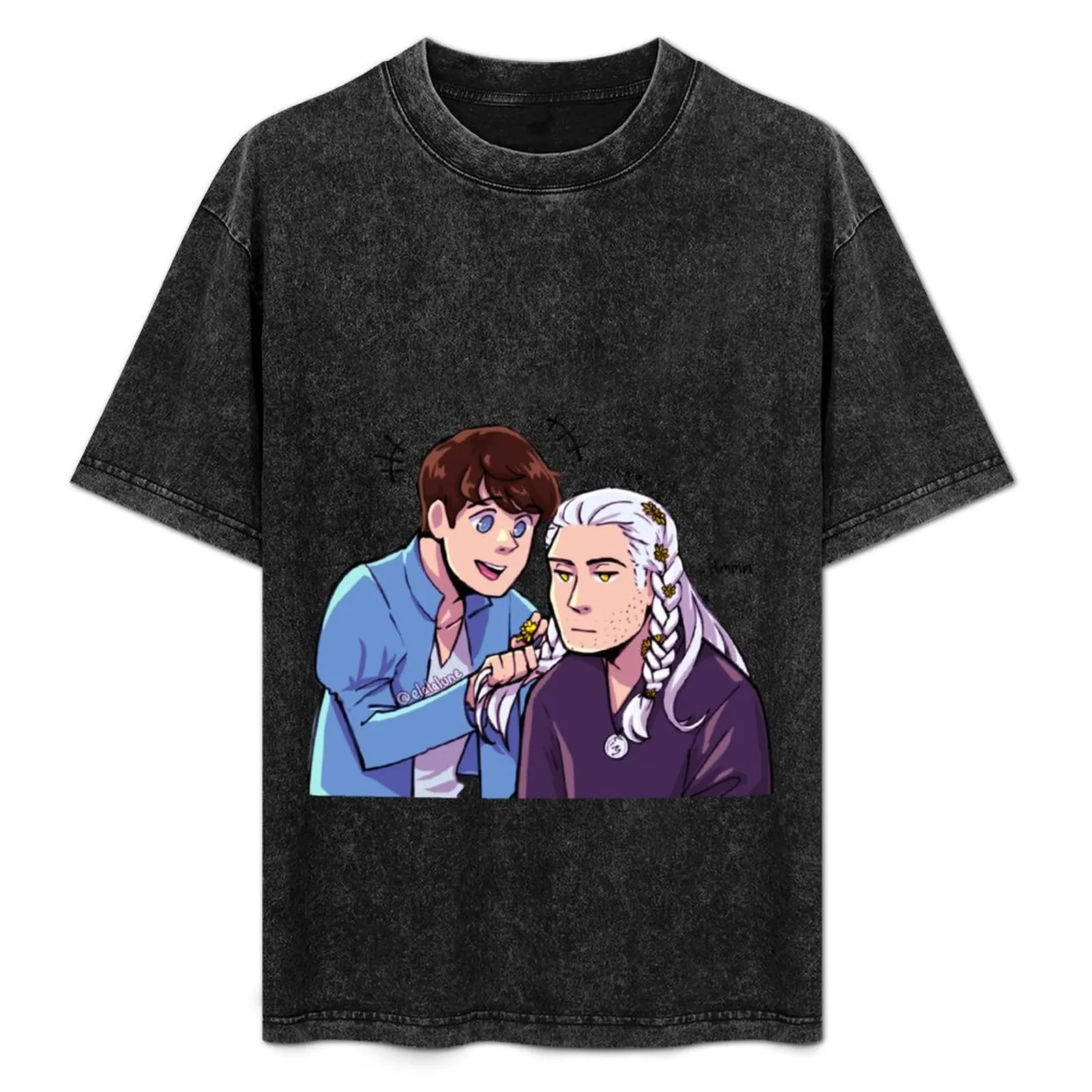 

Jaskier braids flowers into geralt's hair T-Shirt Plus Size Short Sleeve T-Shirt