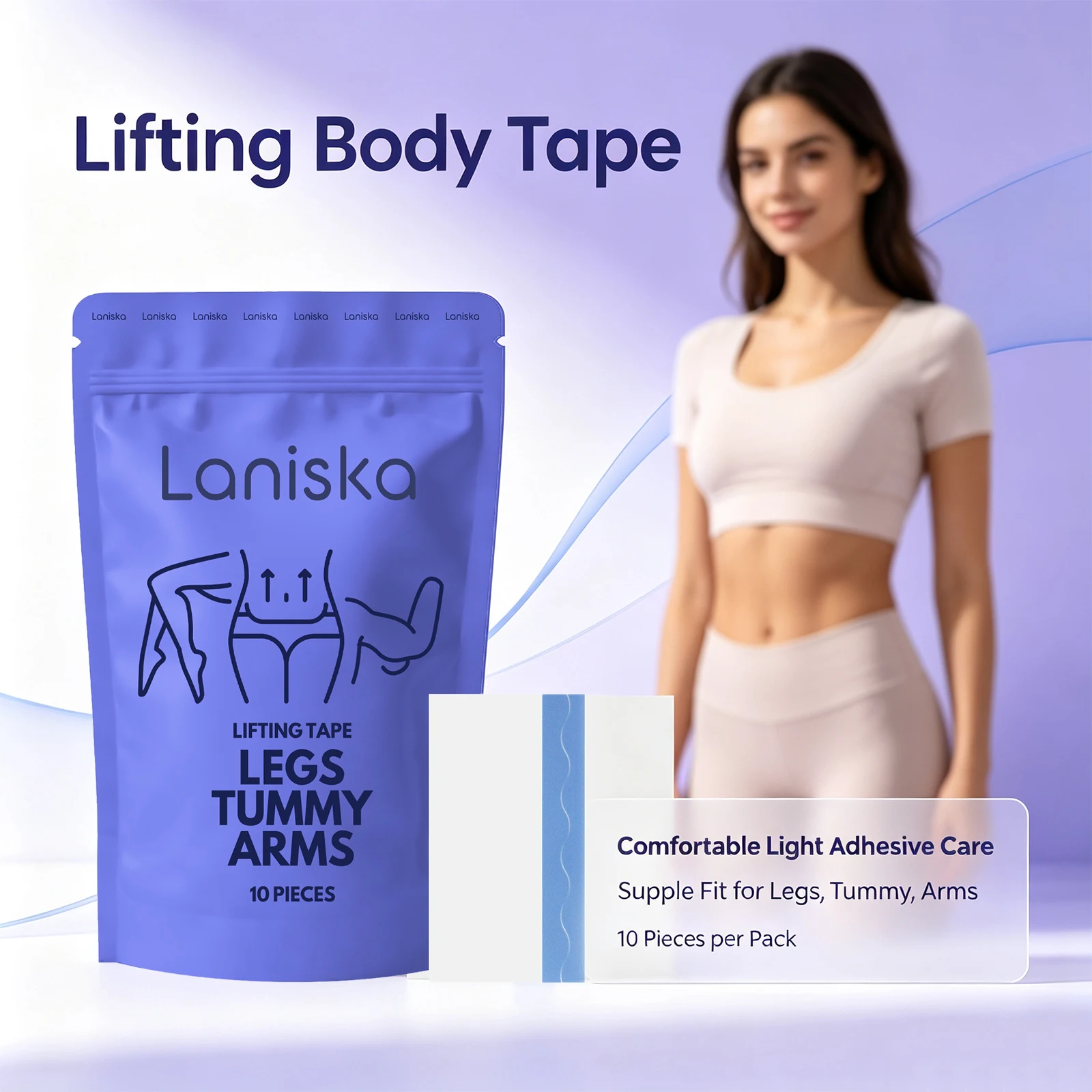 Parches de cuidado para moldear el cuerpo, para piernas, abdomen y brazos. Invisibles, no dejan marcas, resistentes al sudor, impermeables, compatibles con la piel y con efecto reafirmante.