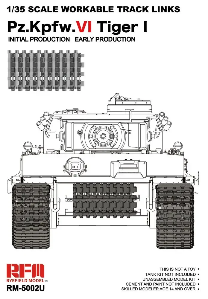 RYEFIELD MODEL RFM RM-5002U 1/35 Workable track for Tiger I early production - Scale Model Kit