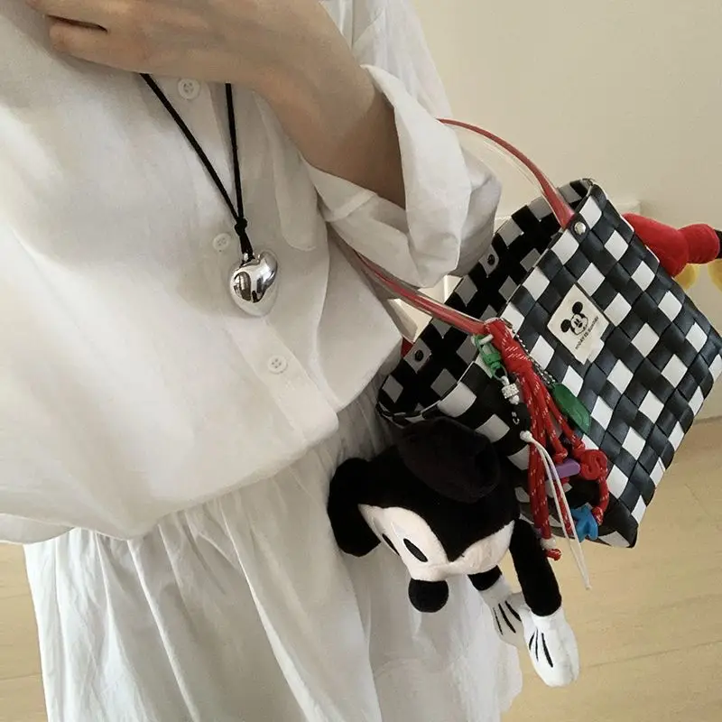 

Плюшевая сумка-игрушка с дизайном Микки Мауса, портативная, универсальная, для поездок на работу, стильная, милая, портативная сумка для хранения, подарок для девочек