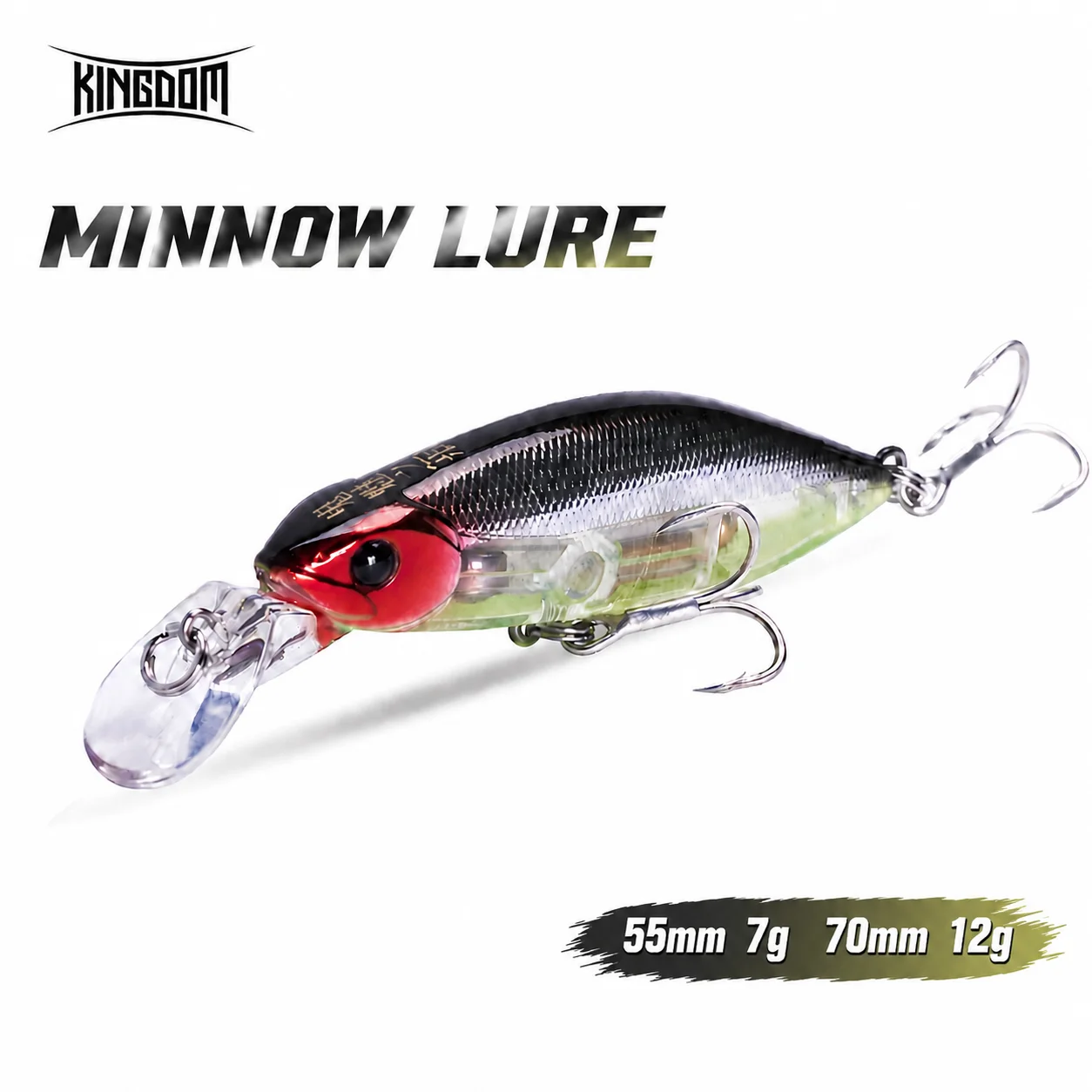 Kingdom Slow Sinking Pencil Noise Minnow Fishing Lures 70mm 12g 55mm 7g Swimbaits Swing Hard Baits Wobblers Fishing Jerkbait